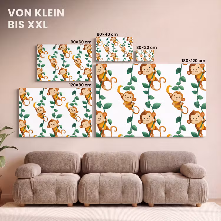 Apen - Lianen - Kleurrijk canvas 2cm klein 34 -Xsfeer8_DE