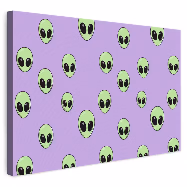 Alien - Retro - Lila canvas 2cm klein 34 -3d