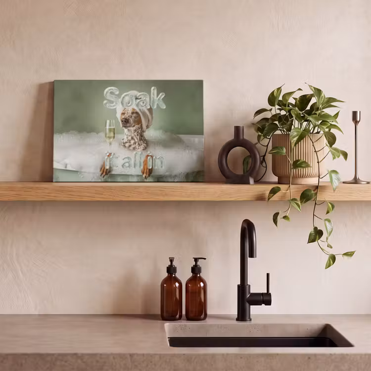 Soak it all in - Hond - Bad canvas 2cm klein -sfeer3
