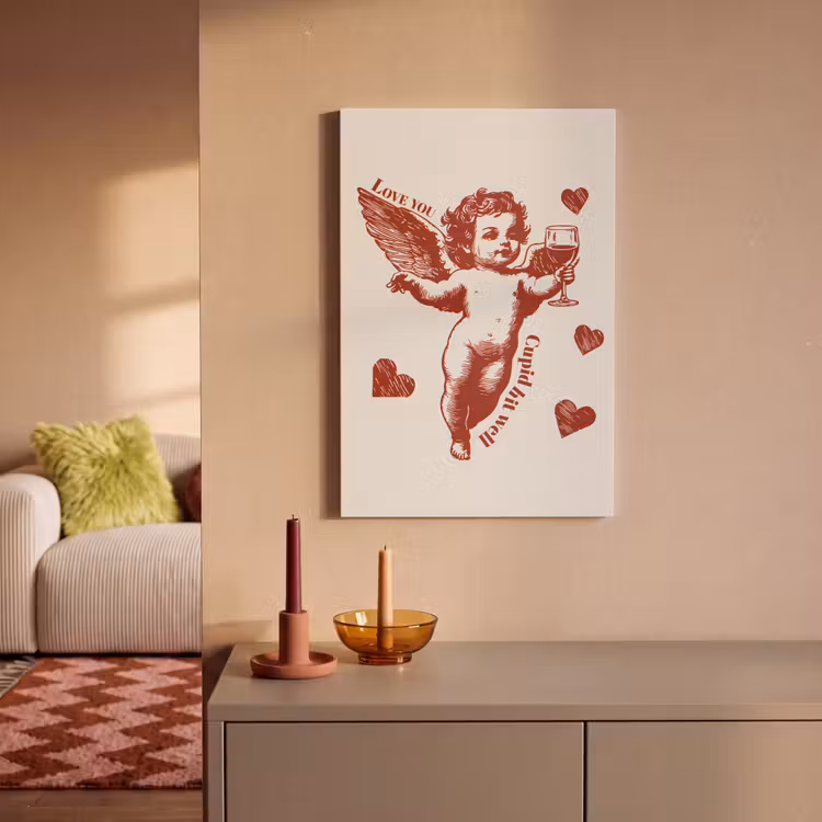 Cupido - Hartjes - Rood - Klassiek canvas 2cm klein -sfeer1