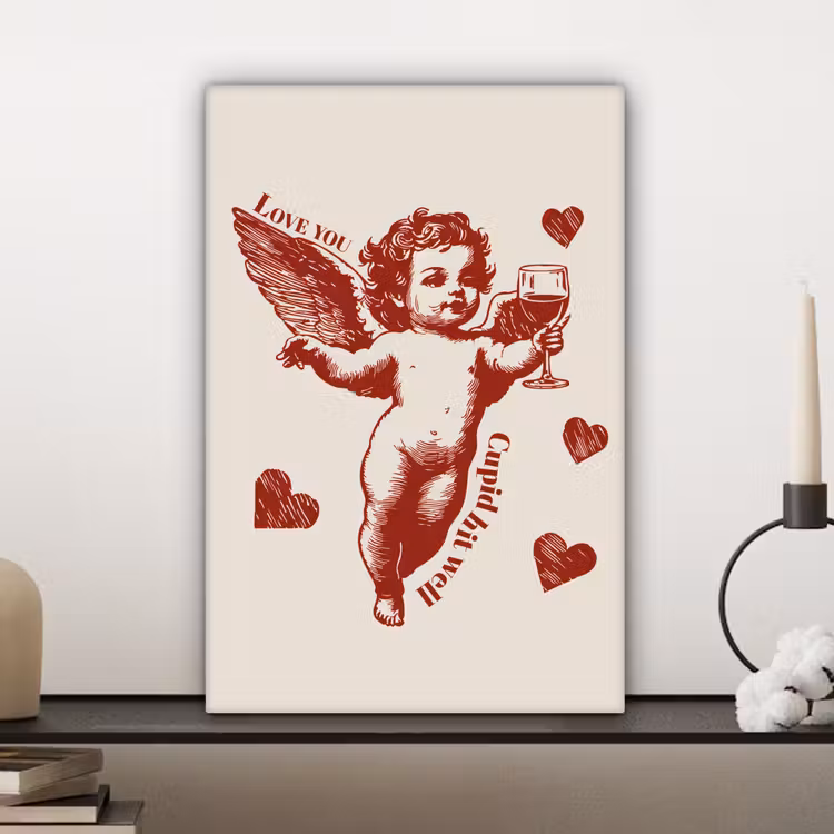 Cupido - Hartjes - Rood - Klassiek canvas 2cm klein -atmosphere_sfeer3_global