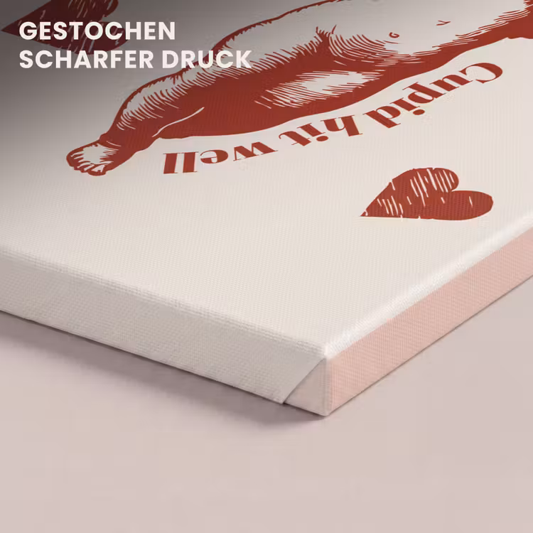 Cupido - Hartjes - Rood - Klassiek canvas 2cm klein -closeup_print_DE