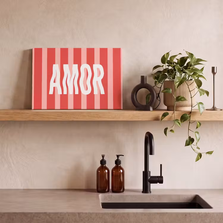 Amor - Strepen - Rood - Roze canvas 2cm klein -closeup_print_DE