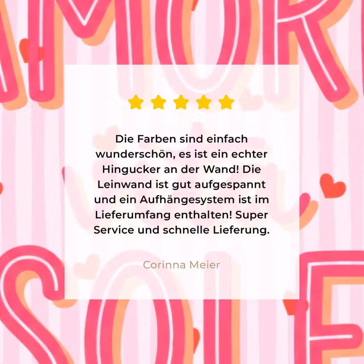 Amore vita sole - Roze - Hartjes canvas 2cm klein -Xsfeer7_DE