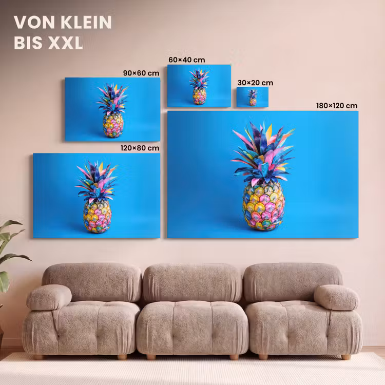 Ananas - Blauw - Tropisch - Vrolijk canvas 2cm klein -Xsfeer8_DE