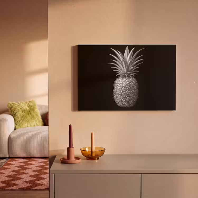 Ananas - Gedetailleerd - Bladeren canvas 2cm klein -sfeer1