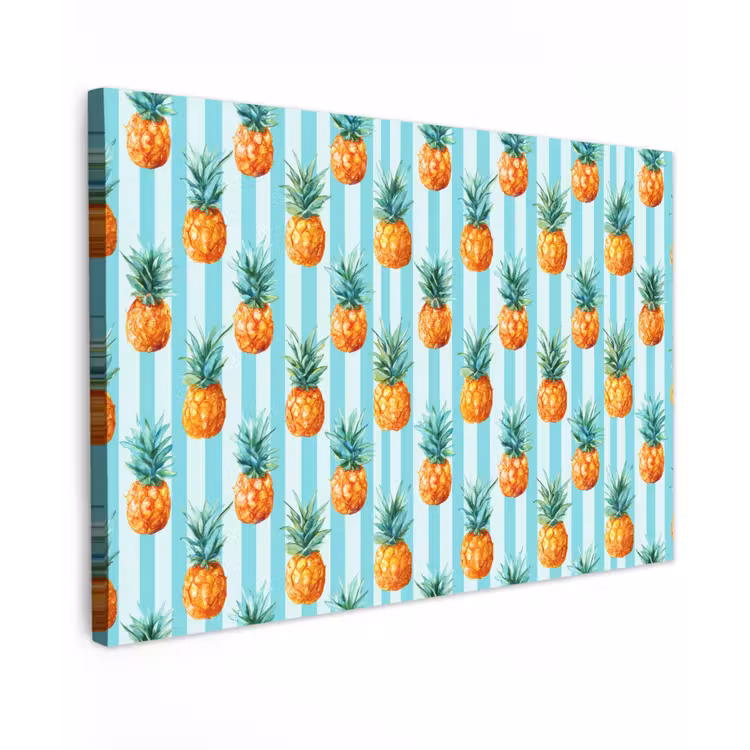 Ananas - Strepen - Groen canvas 2cm klein 34 -z3d