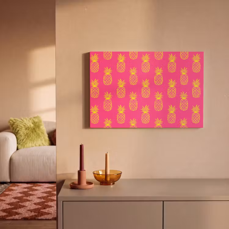 Ananas - Trendy - Roze canvas 2cm klein 34 -sfeer1