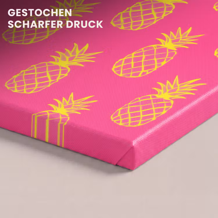Ananas - Trendy - Roze canvas 2cm klein 34 -closeup_print_DE