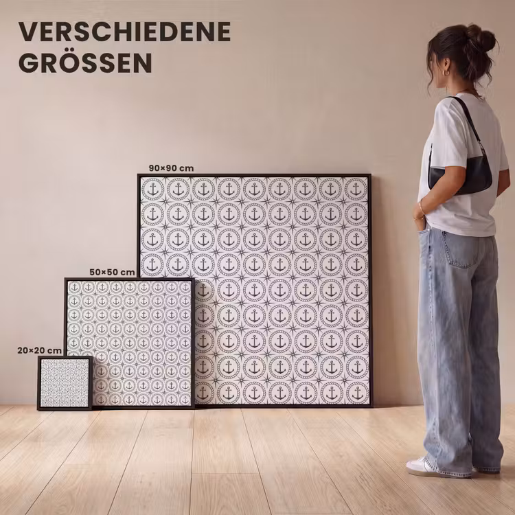 Anker - Haven - Blauw - Wit Canvas met baklijst klein 1124 -comparison_formatenoverzicht_DE