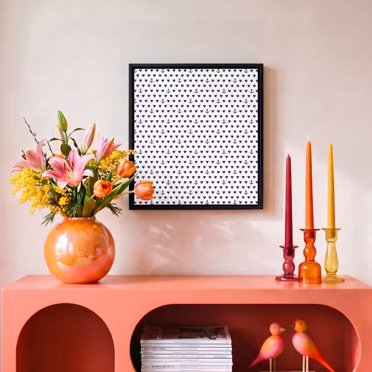 Anker - Hart - Blauw - Wit Canvas met baklijst klein 1124 -atmosphere_sfeer3_global