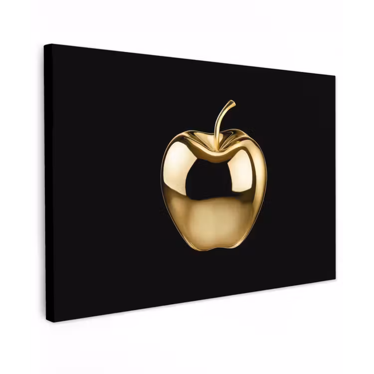 Appel - Goud - Chrome - Zwart canvas 2cm klein -z3d