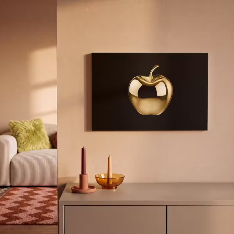 Appel - Goud - Chrome - Zwart canvas 2cm klein -sfeer1