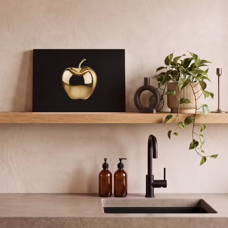 Appel - Goud - Chrome - Zwart canvas 2cm klein -sfeer6