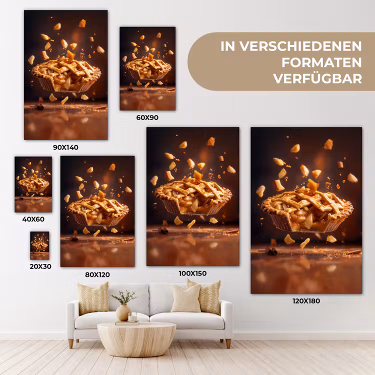 Appel - Taart - Warm - Eten canvas 2cm klein -uniquesellingpoint_afwerking-onlywow_DE
