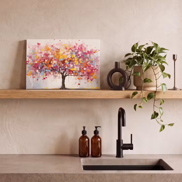 Aquarel - Boom - Kunst - Abstract canvas 2cm klein -sfeer3