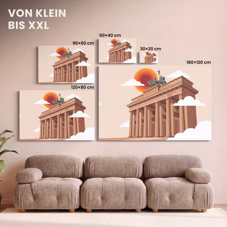 Architectuur - Brandenburg - Berlijn - Zonsondergang - Historisch canvas 2cm klein -Xsfeer8_DE