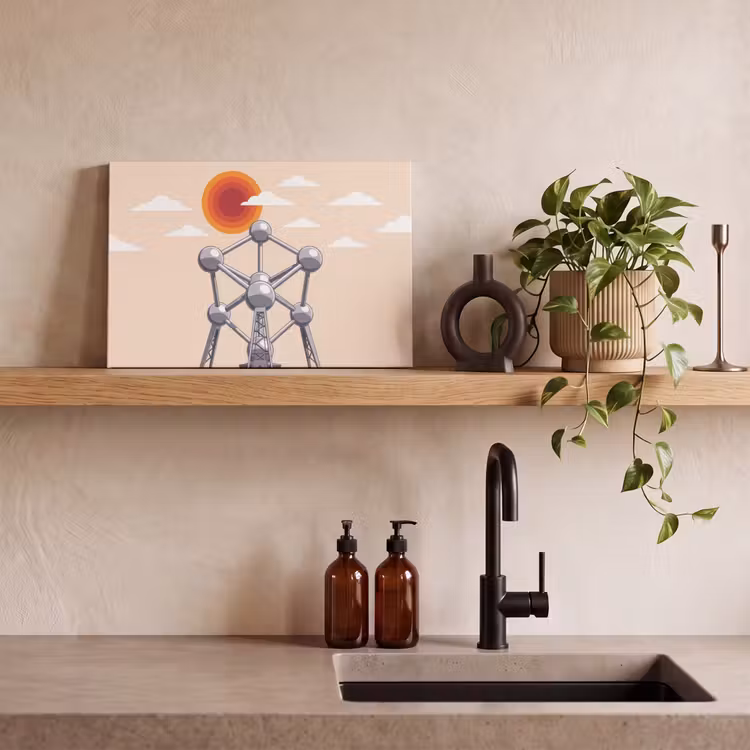 Architectuur - Geometrie - Stad - Modern - Grijs canvas 2cm klein -sfeer3