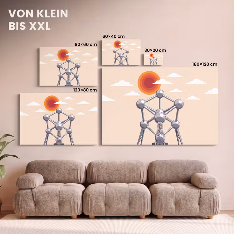 Architectuur - Geometrie - Stad - Modern - Grijs canvas 2cm klein -Xsfeer8_DE