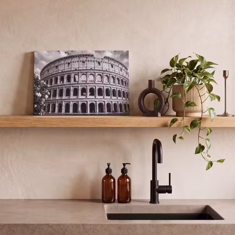 Architectuur - Colosseum - Rome - Historisch - Zwart-wit canvas 2cm klein -sfeer3