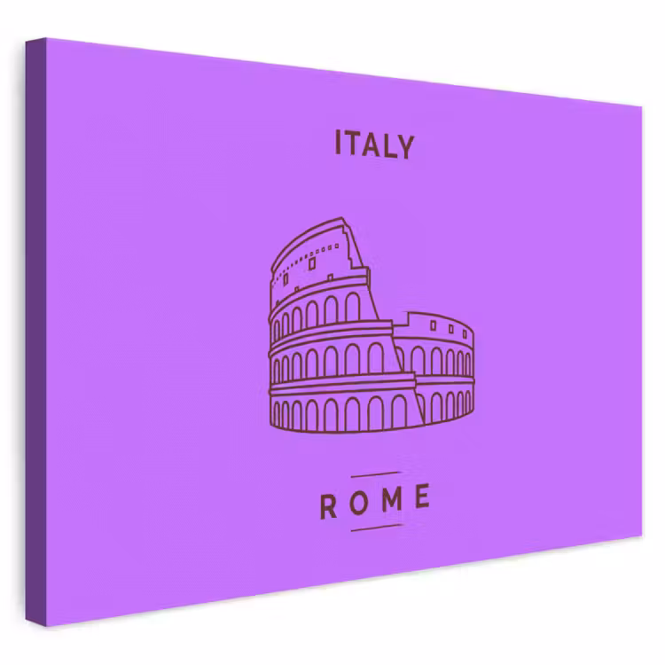Architectuur - Colosseum - Rome - Minimalistisch - Paars canvas 2cm klein -3d