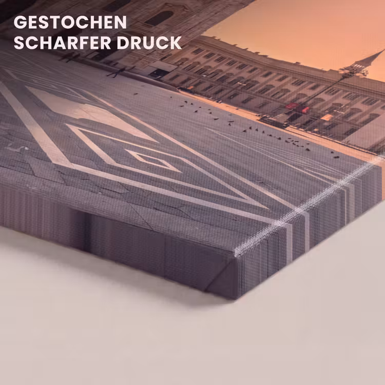 Architectuur - Milaan - Plein - Zonsopgang - Oranje canvas 2cm klein -closeup_print_DE