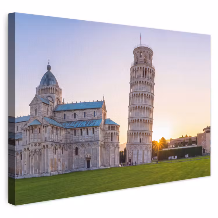 Architectuur - Toren - Pisa - Italië - Zonsondergang canvas 2cm klein -3d