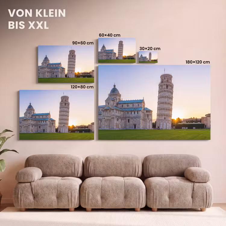 Architectuur - Toren - Pisa - Italië - Zonsondergang canvas 2cm klein -Xsfeer8_DE