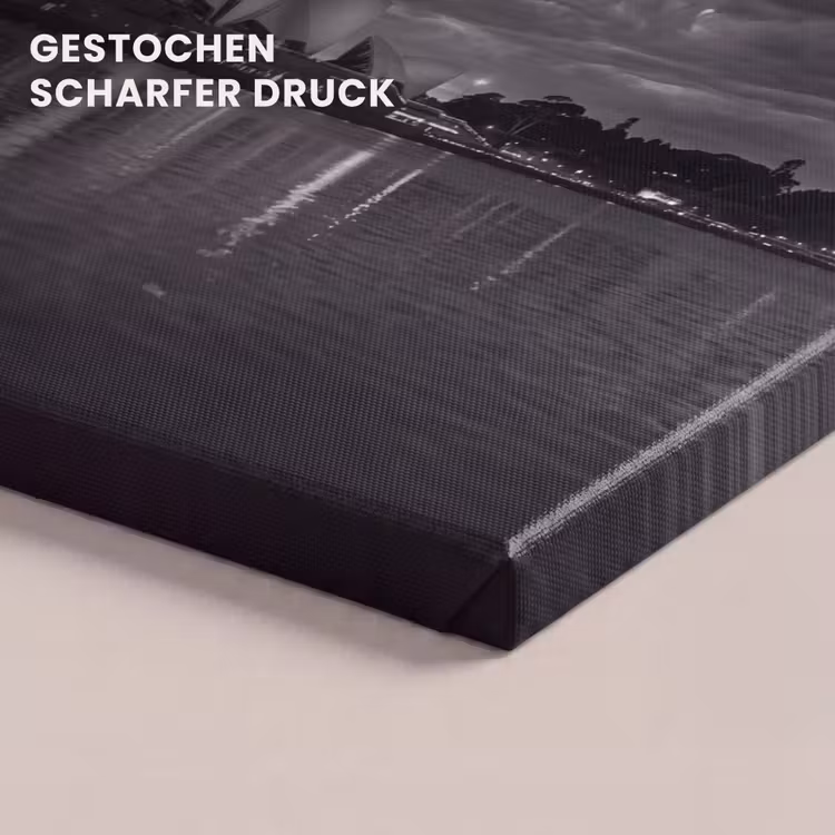 Architectuur - Water - Stad - Modern - Zwart-wit canvas 2cm klein -closeup_print_DE