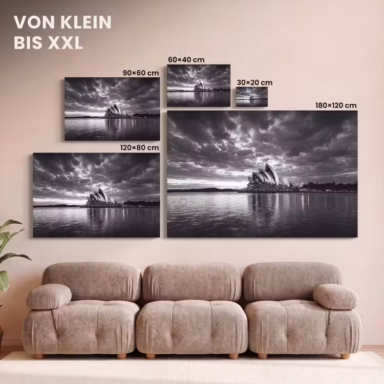 Architectuur - Water - Stad - Modern - Zwart-wit canvas 2cm klein -Xsfeer8_DE