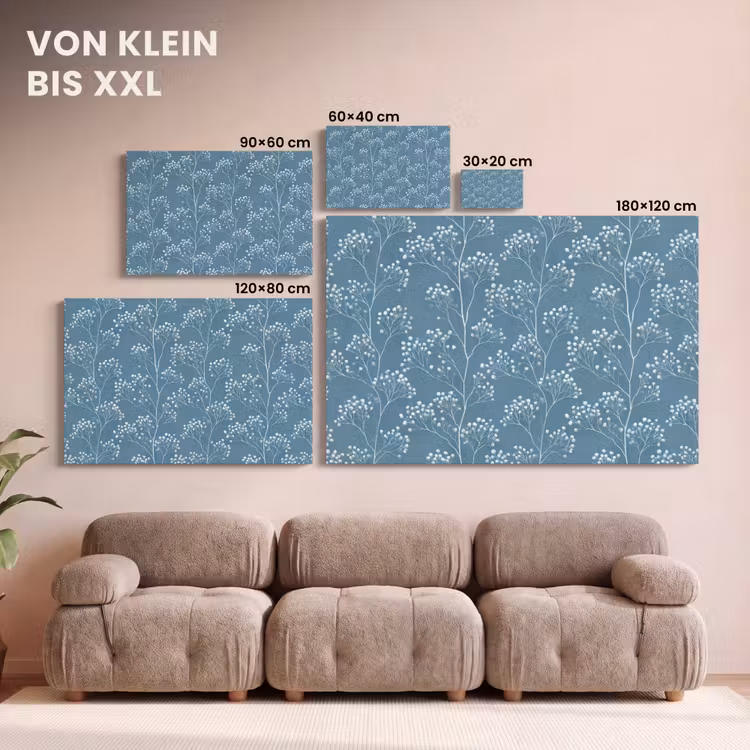 Takken - Bessen - Patroon - Lichtblauw canvas 2cm klein 34 -Xsfeer8_DE