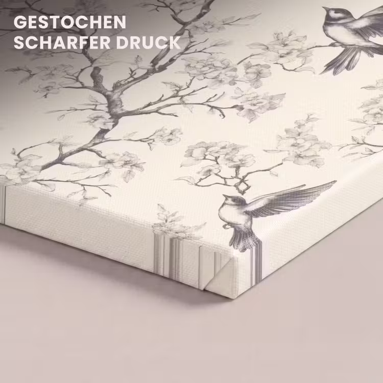 Takken - Vogels - Beige canvas 2cm klein 34 -closeup_print_DE