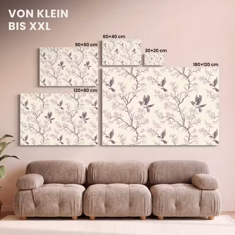 Takken - Vogels - Beige canvas 2cm klein 34 -Xsfeer8_DE
