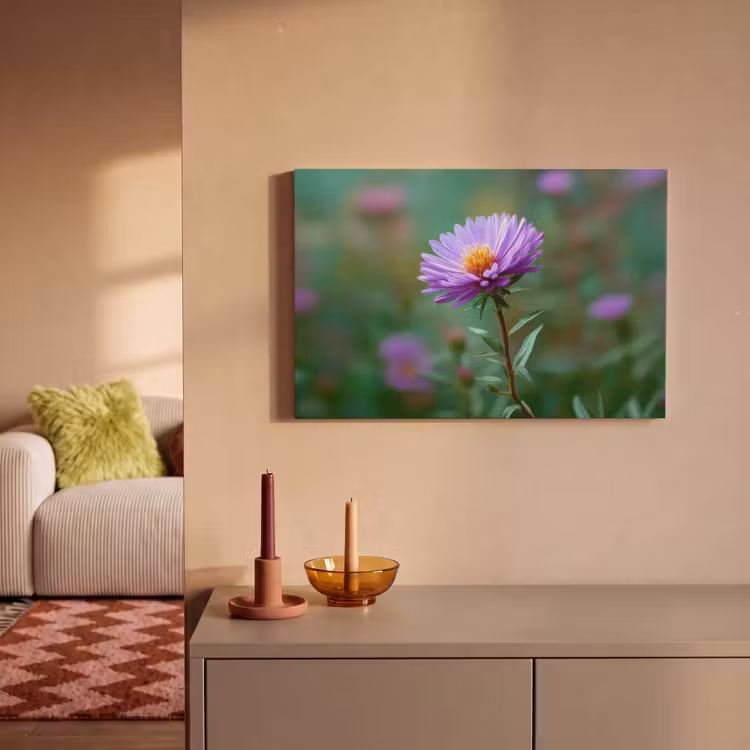 Aster - Paars - Bloem - Blaadjes canvas 2cm klein -sfeer1