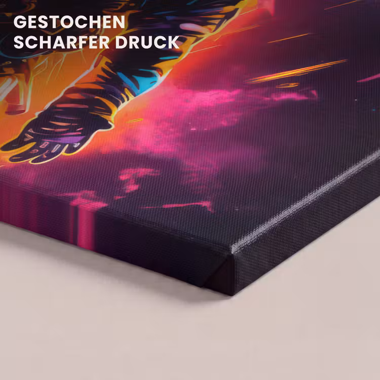 Astronaut - Neon - Gaming - Ruimte canvas 2cm klein -closeup_print_DE