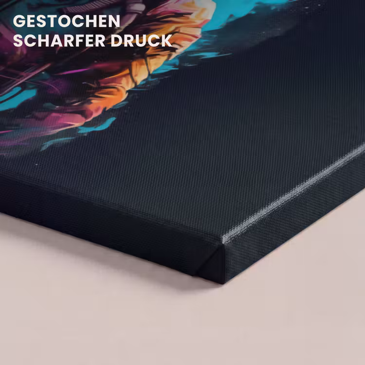 Astronaut - Neon - Gaming - Ruimte canvas 2cm klein -closeup_print_DE