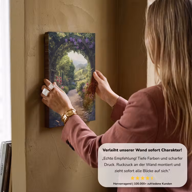 Doorkijk - Landschap - Bloemen - Tuinboog - Natuur canvas 2cm klein -sfeer3