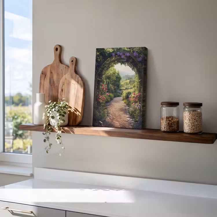 Doorkijk - Landschap - Bloemen - Tuinboog - Natuur canvas 2cm klein -closeup_print_DE