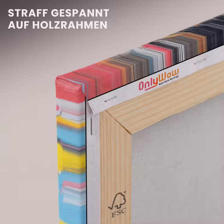 Expressief - Milkshake - Vrouw - Felle kleuren canvas 2cm klein -uniquesellingpoint_afwerking-onlywow_DE