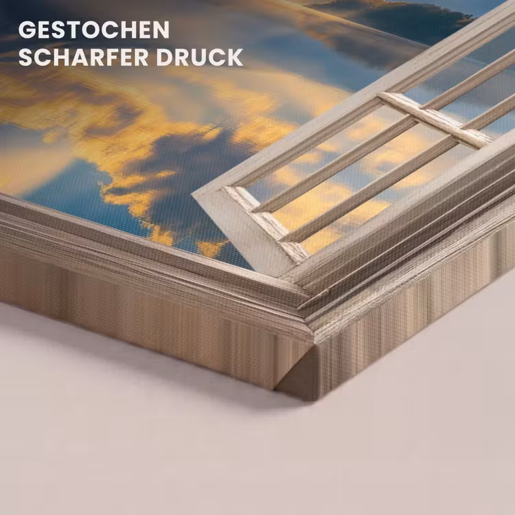 Doorkijk - Landschap - Bergen - Uitzicht - Raam canvas 2cm klein -closeup_print_DE