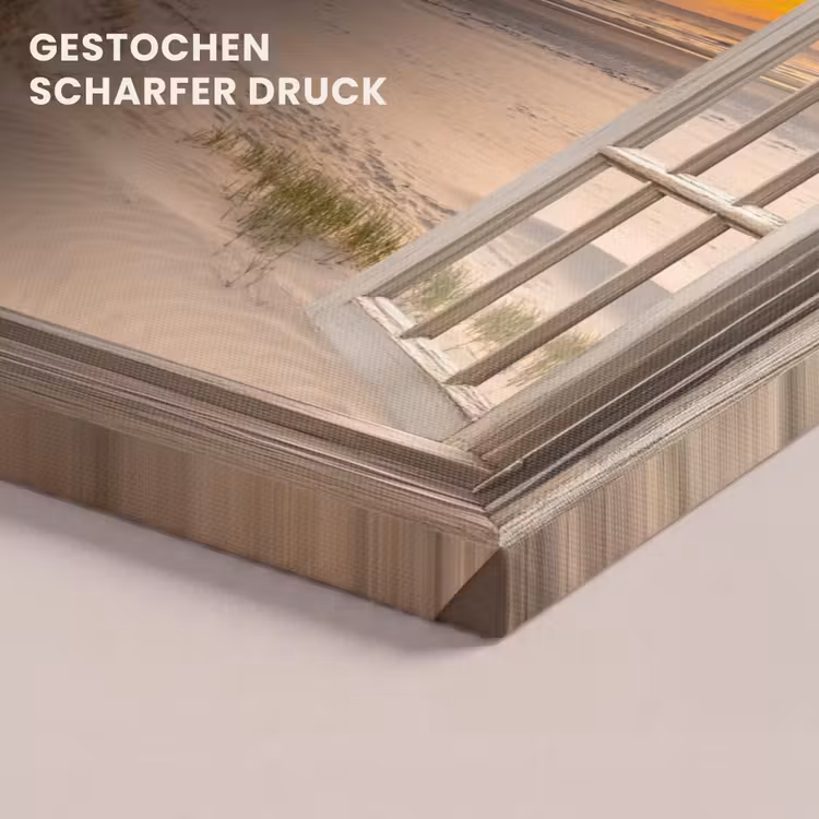 Doorkijk - Strand - Duinen - Natuur - Landschap canvas 2cm klein -closeup_print_DE