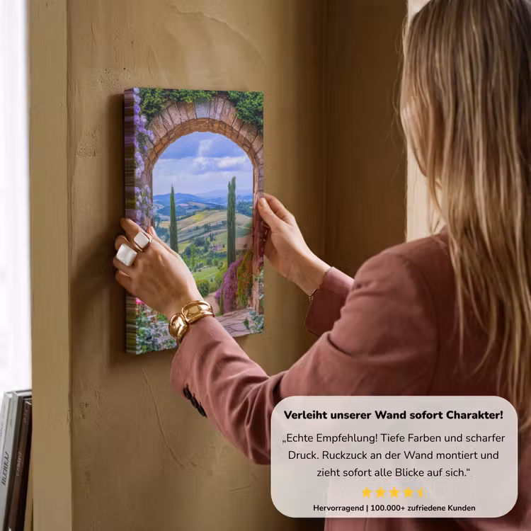 Doorkijk - Toscane - Landschap - Poort canvas 2cm klein -sfeer3