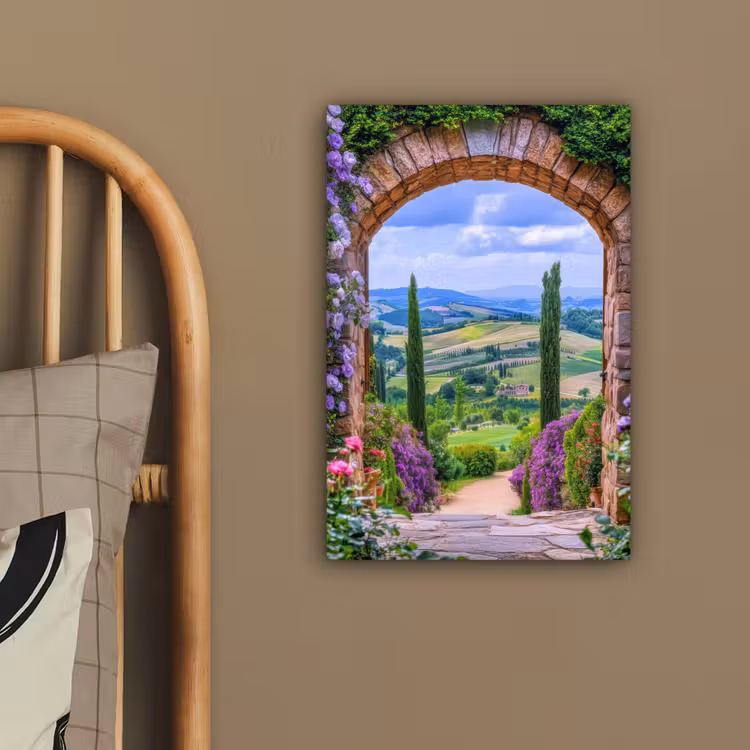 Doorkijk - Toscane - Landschap - Poort canvas 2cm klein -atmosphere_sfeer3_global