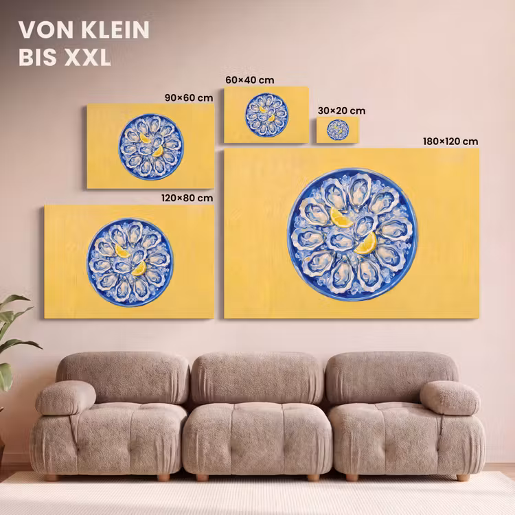 Oesters - Citroen - IJs - Modern - Geel canvas 2cm klein -Xsfeer8_DE