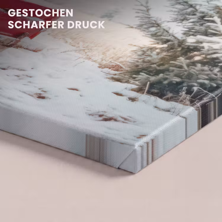 Auto - Rood - Cadeaus - Winter - Sneeuw - Kerst canvas 2cm klein -closeup_print_DE