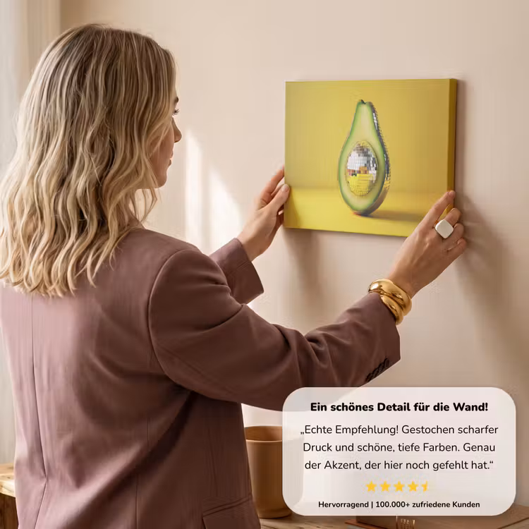 Avocado - Discobal - Geel - Glitter canvas 2cm klein -Xsfeer7_DE
