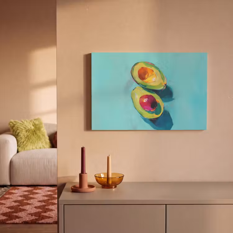 Avocado - Groen - Pit - Schaduw canvas 2cm klein -sfeer1