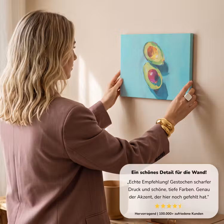 Avocado - Groen - Pit - Schaduw canvas 2cm klein -sfeer3