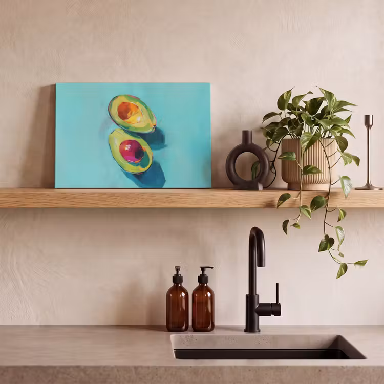 Avocado - Groen - Pit - Schaduw canvas 2cm klein -closeup_print_DE