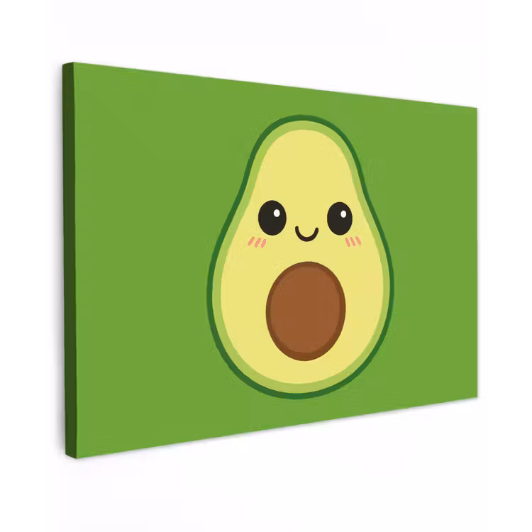 Avocado - Groen - Speels canvas 2cm klein -z3d